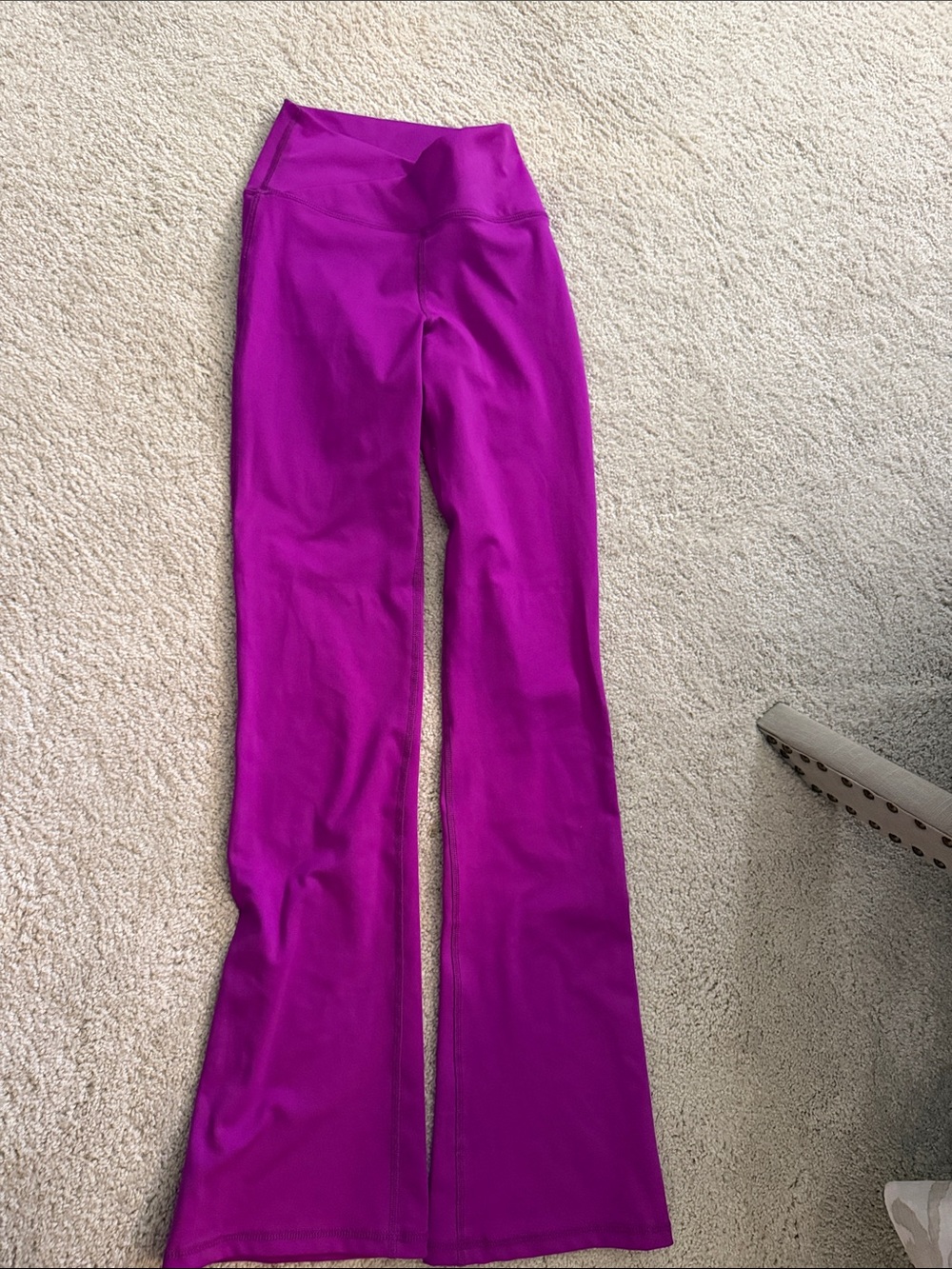 Tiger Friday- High-Rise Flared Leg Pants in Bright Magenta